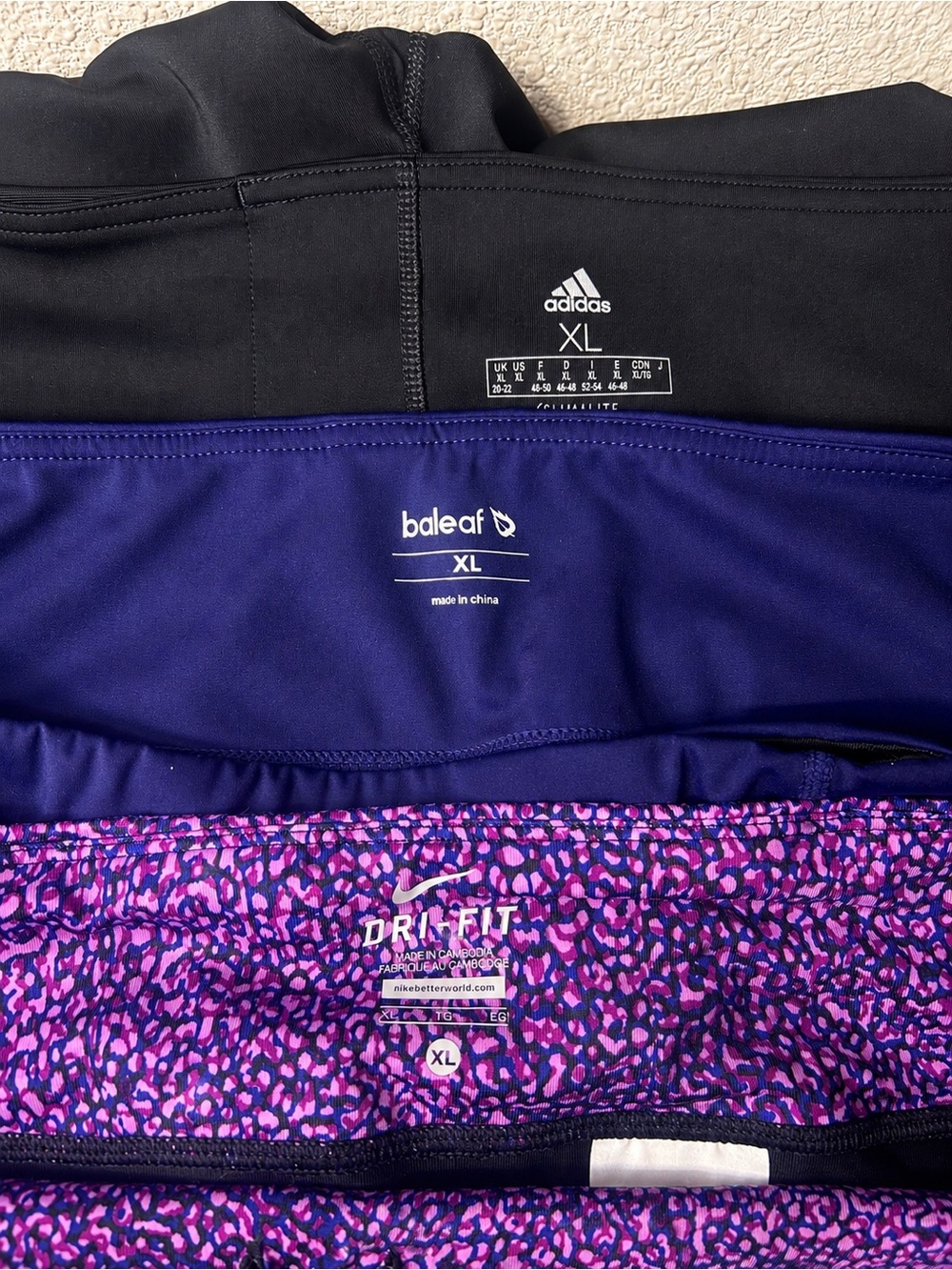 XL Leggings Bundle Adidas + Nike Dri-FIT + Baleaf | Lot of 3 - Picture 2 of 5